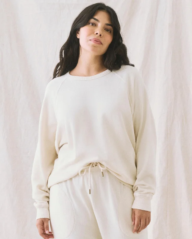 Women's Sweatshirts for Fall and Winter -The College Sweatshirt. Solid -- Washed White