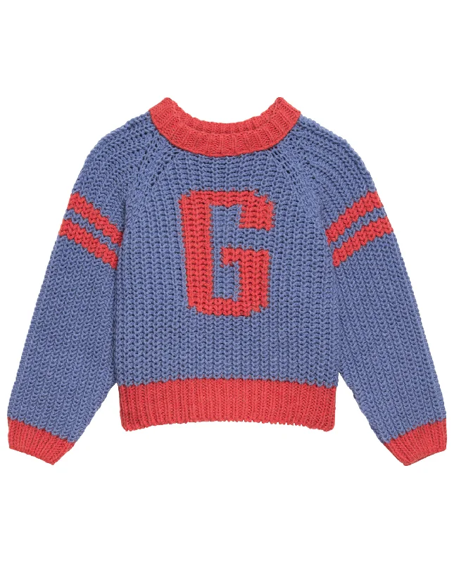 Women's Relaxed Knit Pullover Sweater for Casual Days-The Collegiate Pullover. -- University Blue Women's Relaxed Knit Pullover Sweater for Casual Days-The Collegiate Pullover. -- University Blue