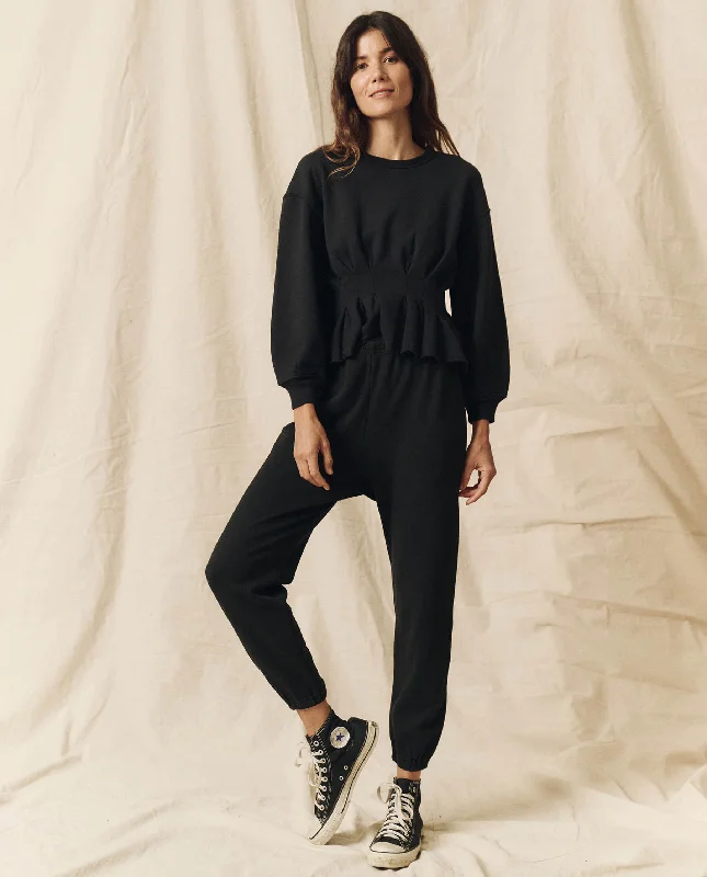 Women's Sweatshirts for Cooler Temperatures -The Corset Sweatshirt. -- Almost Black