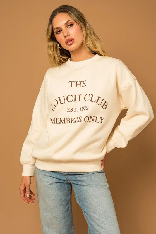 Women's Sweatshirts for Yoga and Pilates -THE COUCH CLUB FLEECE SWEATSHIRTS