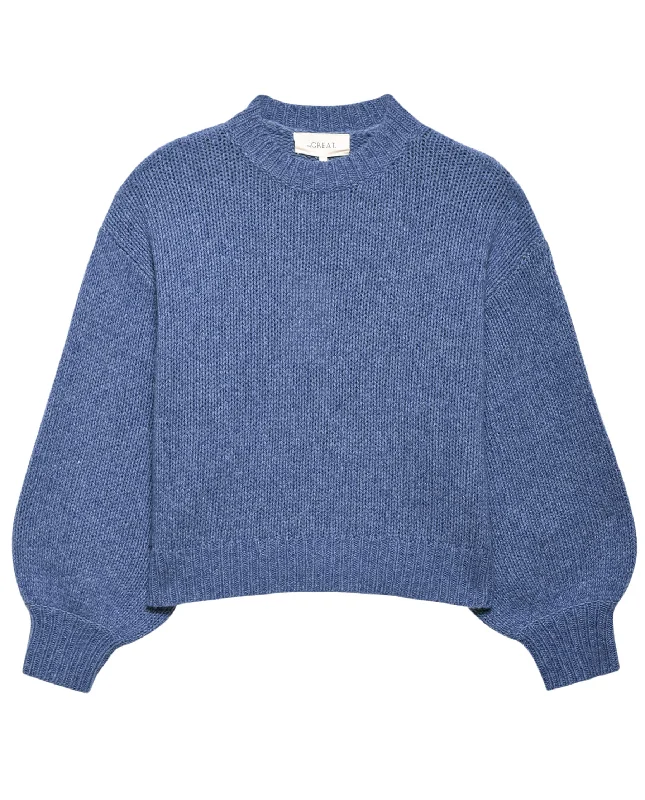 Women's Soft Knit Pullover Sweater with Open Front-The Great The Bubble Pullover in Riverbed