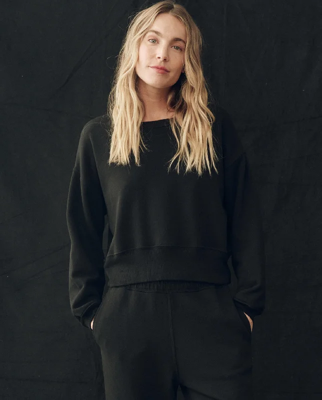 Women's Sweatshirts with High Neck for Warmth -The League Sweatshirt. -- True Black