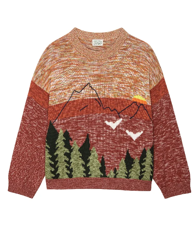 Women's Trendy Knit Pullover Sweater-The Outpost Pullover. -- Russet