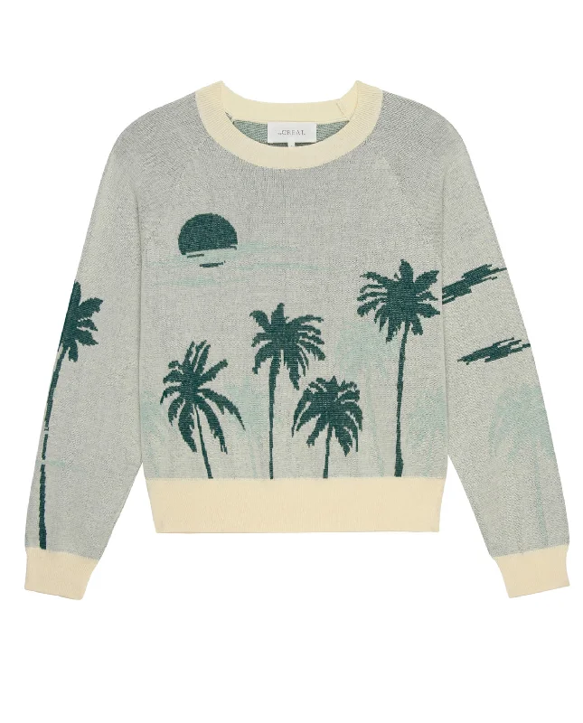 Women's Lightweight Pullover Sweater for Fall-The Palm Pullover. -- Sea Green