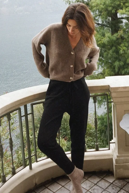 Knit Tops for Casual Evening Wear-The Viola Cashmere Pants // Noir