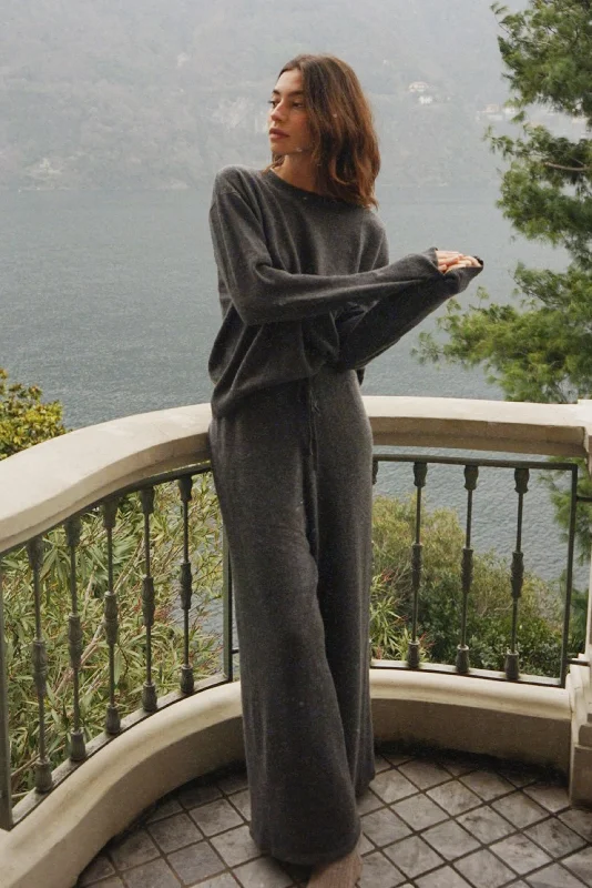 Knit Tops with Simple Design for Work-The Rocio Cashmere Pants // Ash