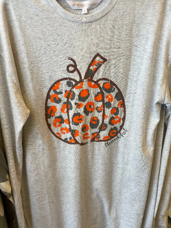 Women's Sweatshirts with Contrasting Design -The Royal Standard Long Sleeve Pumpkin Tee