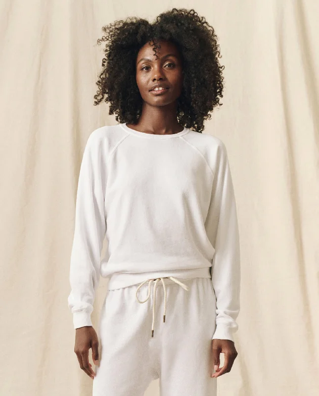 Women's Sweatshirts for Streetwear Style -The Shrunken Sweatshirt. Solid -- True White
