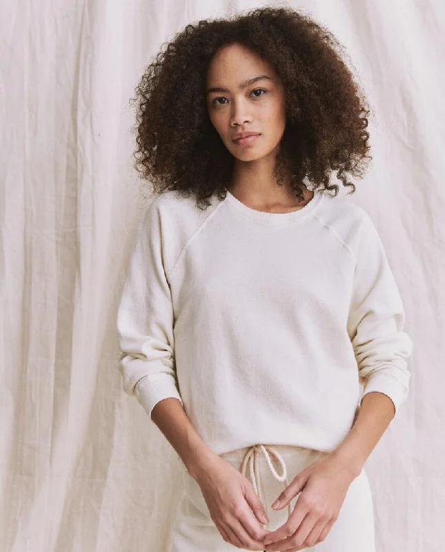 Women's Sweatshirts for Easy Wear -The Shrunken Sweatshirt. -- WASHED WHITE