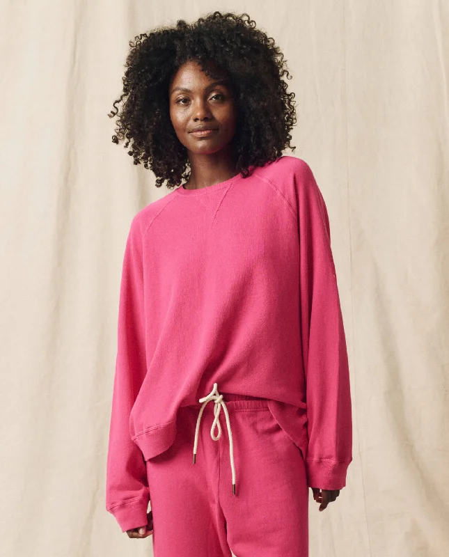 Women's Sweatshirts with Long-Lasting Fabric -The Slouch Sweatshirt. Solid -- Fuchsia