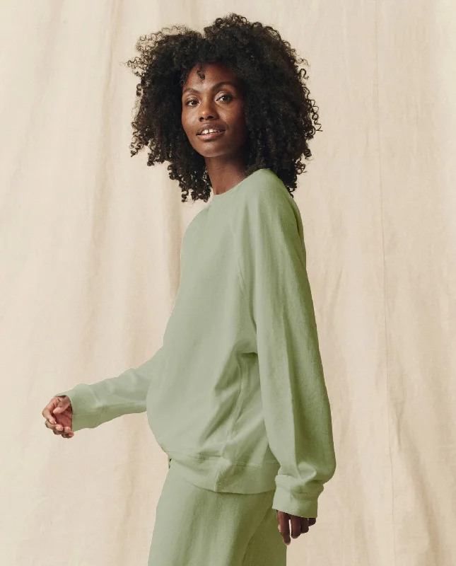 Women's Sweatshirts with Fitted Waist for Shape -The Slouch Sweatshirt. Solid -- Pistachio