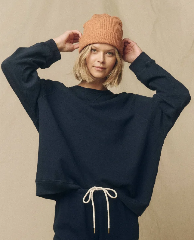 Women's Sweatshirts with Iconic Logo Design -The Slouch Sweatshirt. Solid -- True Navy
