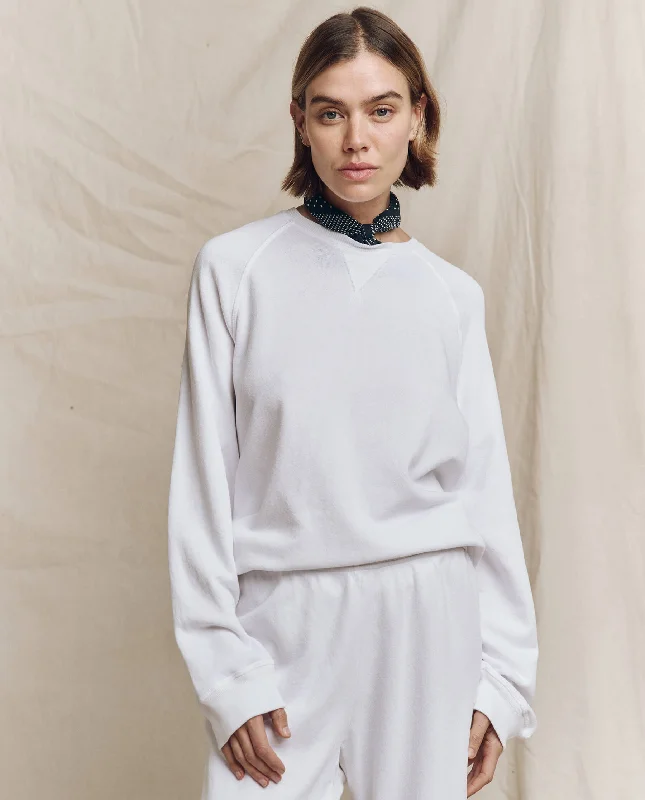 Women's Sweatshirts with Cozy and Soft Material -The Slouch Sweatshirt. Solid -- True White