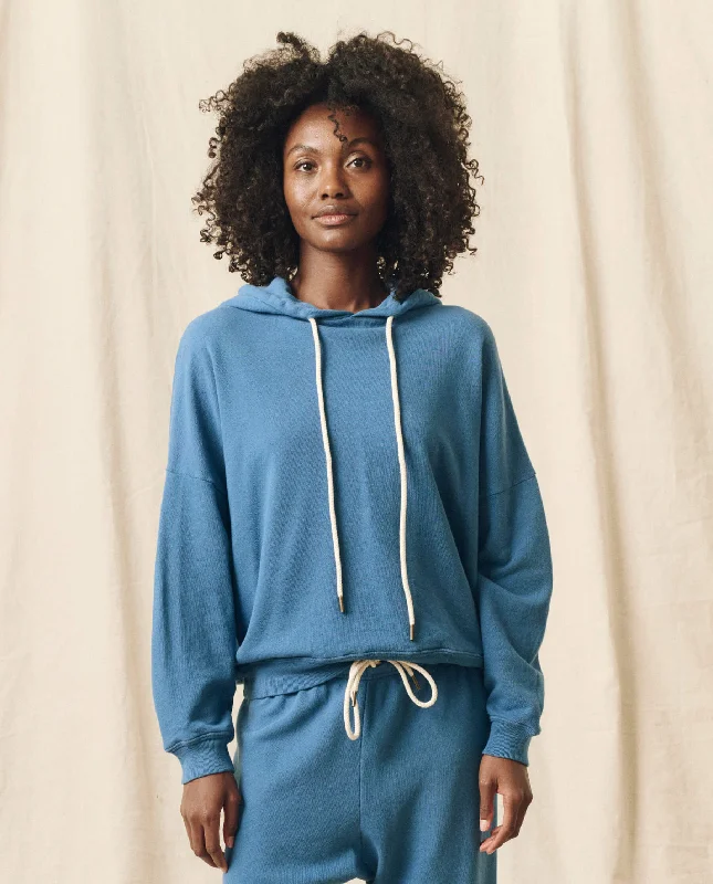 Women's Sweatshirts for Casual Dining -The Teammate Hoodie. Solid -- Glacier Blue