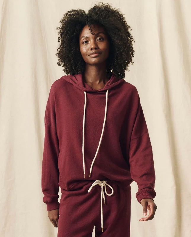 Women's Sweatshirts with Open Side Slits -The Teammate Hoodie. Solid -- Mulled Wine
