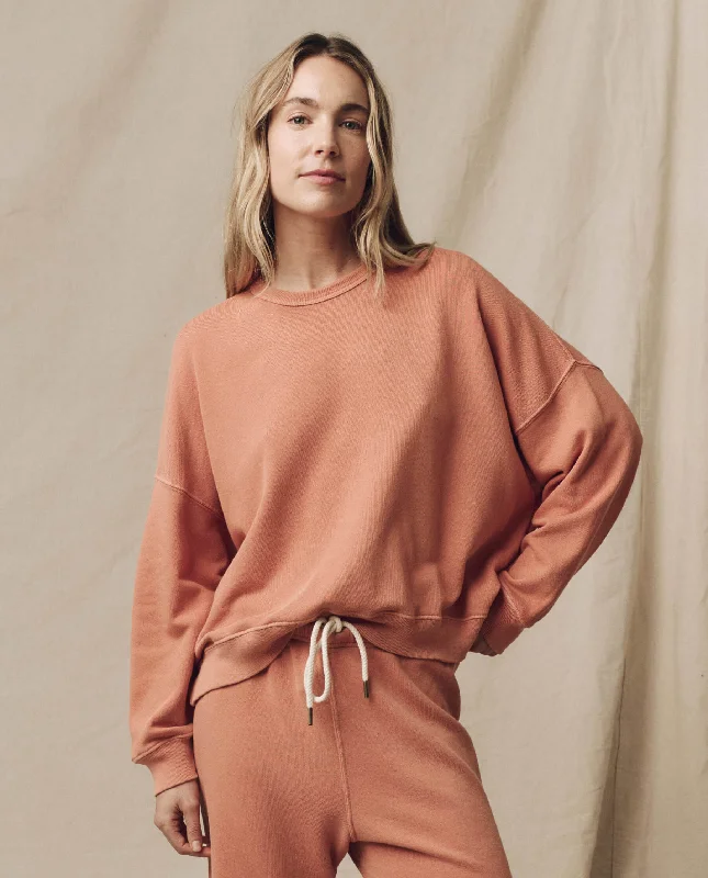 Women's Sweatshirts with Colorful Accent -The Teammate Sweatshirt. Solid -- Sun Dried Orange