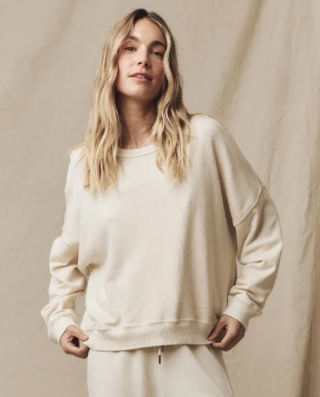 Women's Sweatshirts for Casual Layers -The Teammate Sweatshirt. Solid -- Washed White