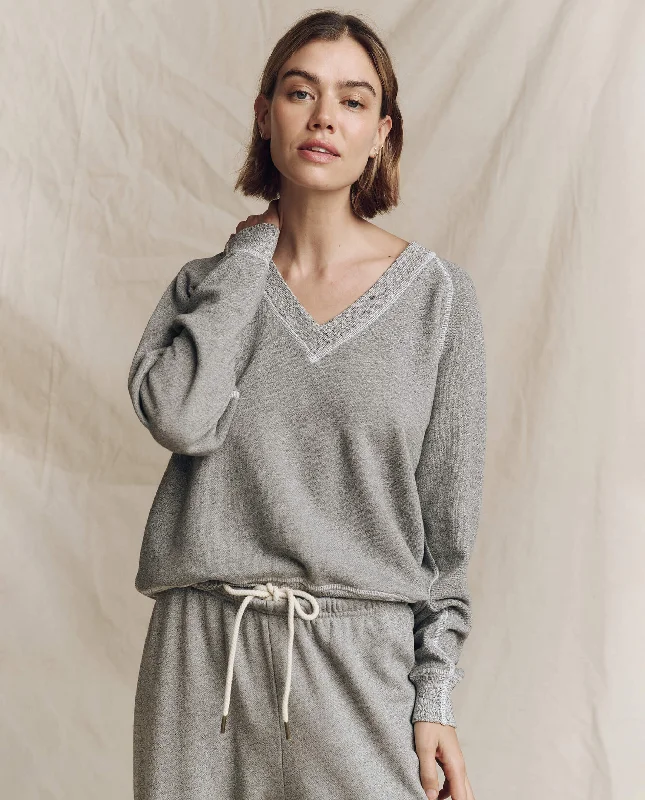 Women's Sweatshirts with Comfy Fit -The V-Neck Sweatshirt. -- Varsity Grey