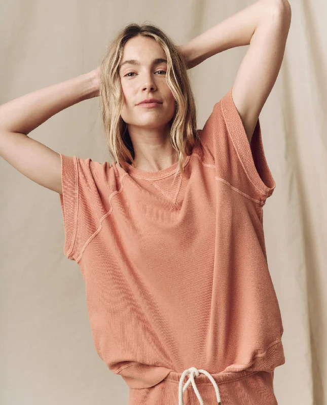Women's Sweatshirts with Bold Designs -The Wedge Sweatshirt. Solid -- Sun Dried Orange