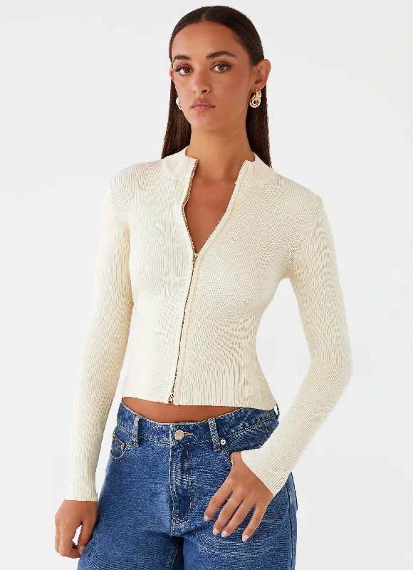 Knit Tops for Chilly Days-Tilly Long Sleeve Knit Top - Cream
