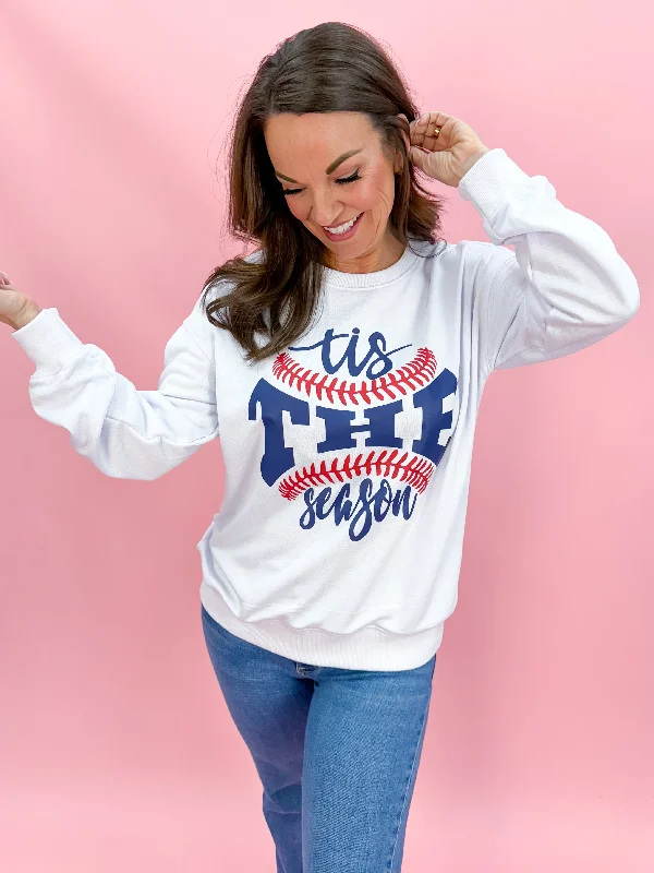 Women's Sweatshirts for Layering with Jackets -Tis The Season Baseball Sweatshirt