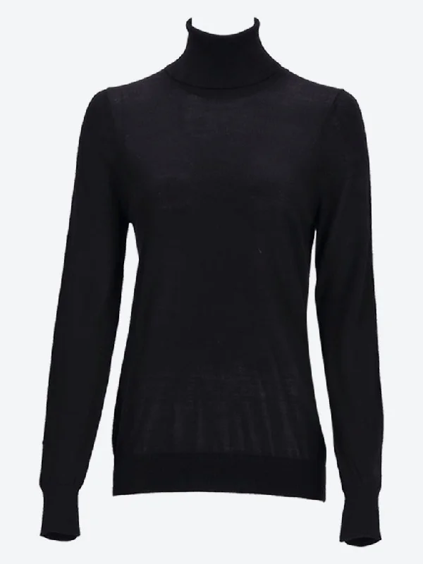 Knit Tops for Styling with Skirts-Fine turtleneck sweater