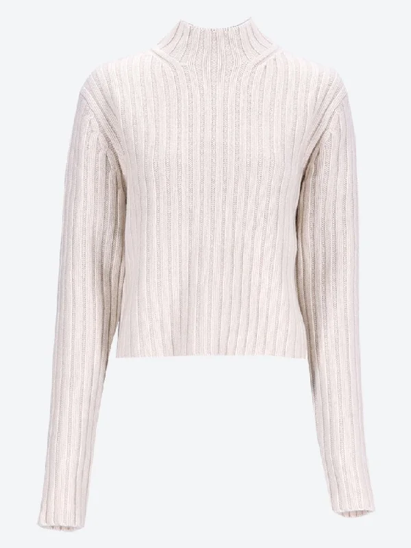 Cozy Wool Knit Sweater for Women -Petite chunky rib knit sweater
