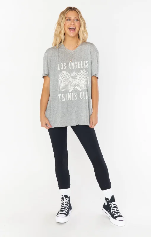 Women's Plain Short Sleeve T-shirt -Travis Tee ~ Tennis Club Graphic