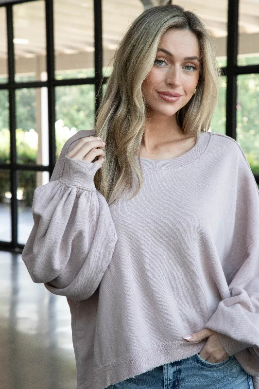 Women's Sweatshirts with Fashionable Pockets -Trish Sweatshirt, Cashmere | Free People