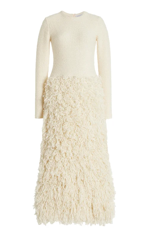 Women's Knit Sweater for Dressy Occasions -Turner Knit Maxi Dress in Ivory Virgin Wool Cashmere Silk Women's Knit Sweater for Dressy Occasions -Turner Knit Maxi Dress in Ivory Virgin Wool Cashmere Silk