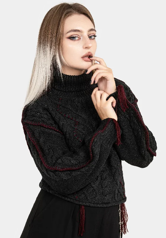 Women's Pullovers Sweater for Classy Layering-Vaila Cable Knit Crop Jumper
