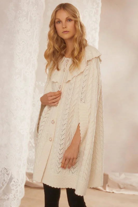 Knit Tops with Shoulder Details-Victoriana Cape