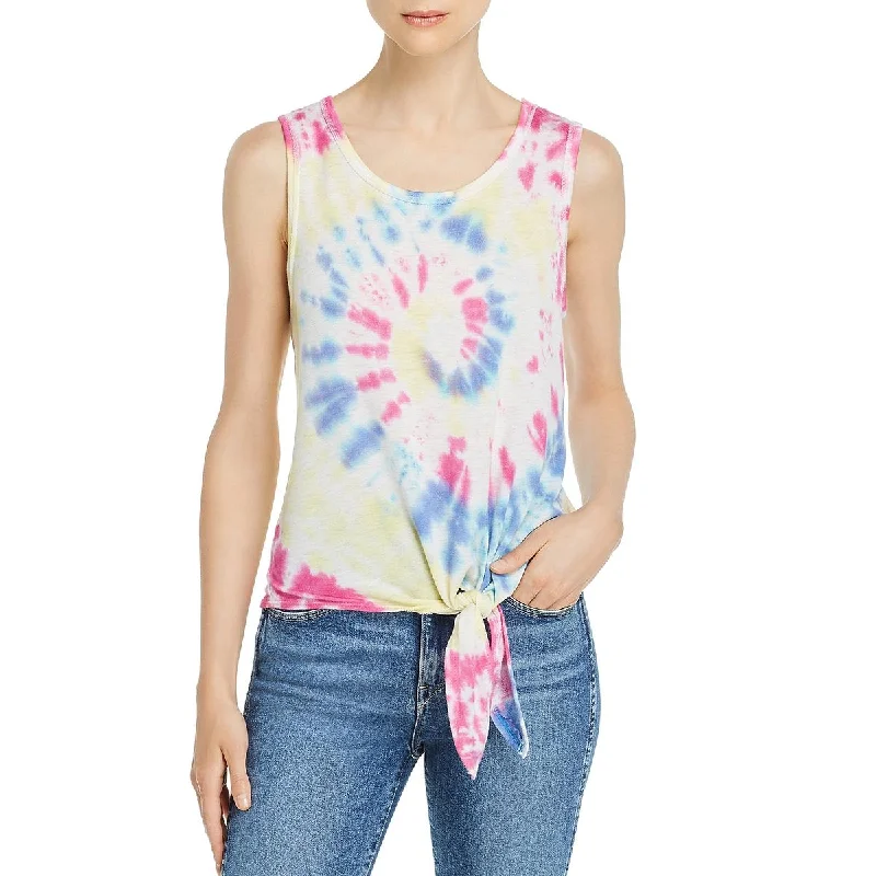 Women's Basic Sleeveless Camisoles -Vintage Havana Womens Tie-Dye Tie Front Tank Top Women's Basic Sleeveless Camisoles -Vintage Havana Womens Tie-Dye Tie Front Tank Top