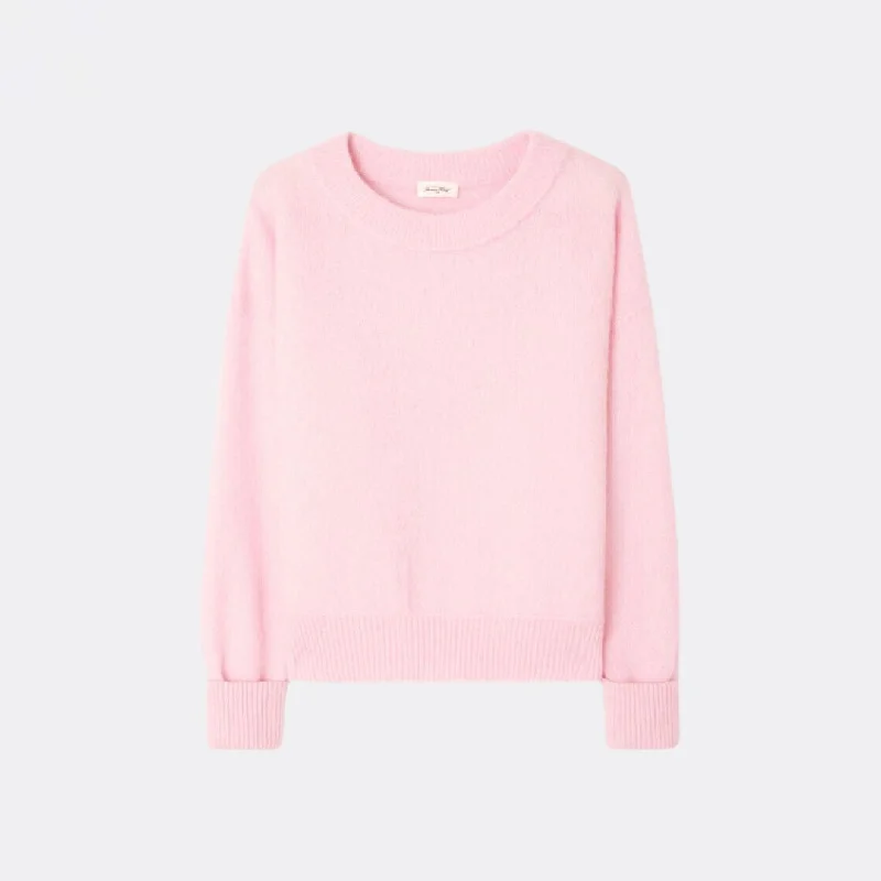 Knit Tops with Embroidered Flowers-Vitow Jumper
