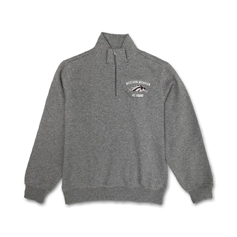 Women's Sweatshirts with Bold Pattern Design -Western Michigan Alumni 1/4 Zip Pullover Sweatshirt