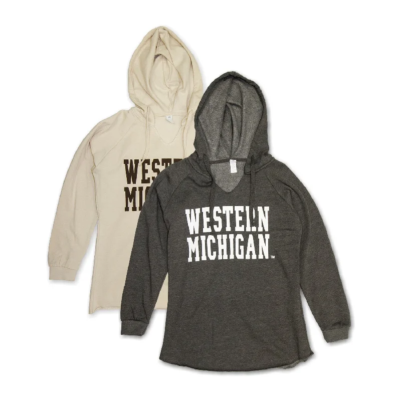 Women's Sweatshirts for Cold and Windy Days -Ladies' Western Michigan Classic Raw Hem Hoodie
