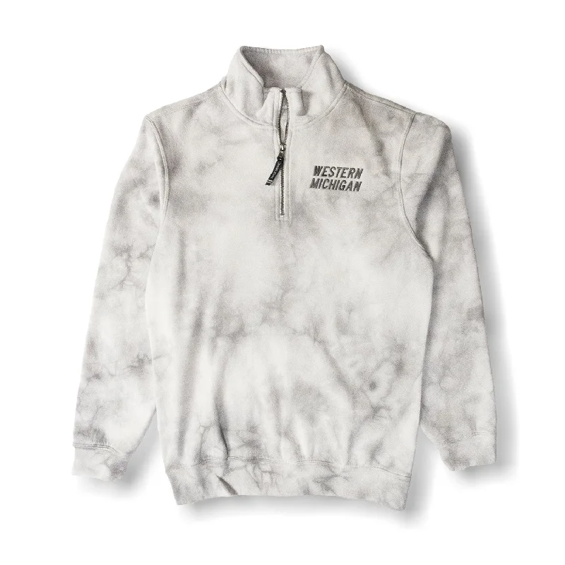 Women's Sweatshirts with Casual Style for Day Trips -Western Michigan Tie-Dye Quarter Zip