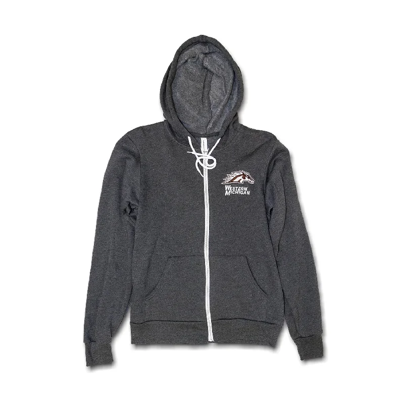 Women's Sweatshirts with Long-Lasting Fabric -Western Michigan Zip-Up Sponge Fleece Hoodie