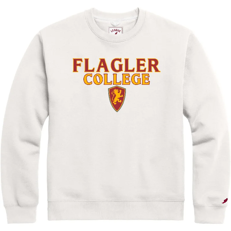 Women's Sweatshirts with Bold Stripes -White Flagler College Essential Crew