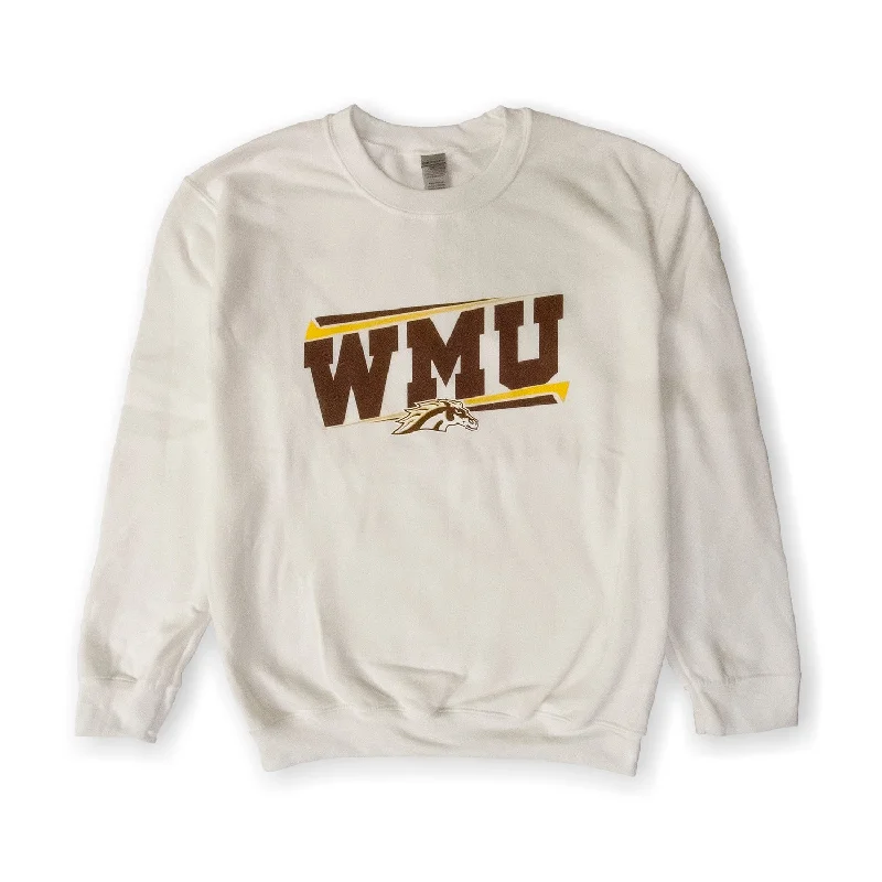 Women's Sweatshirts for Stylish Outdoor Events -WMU Slant Crewneck
