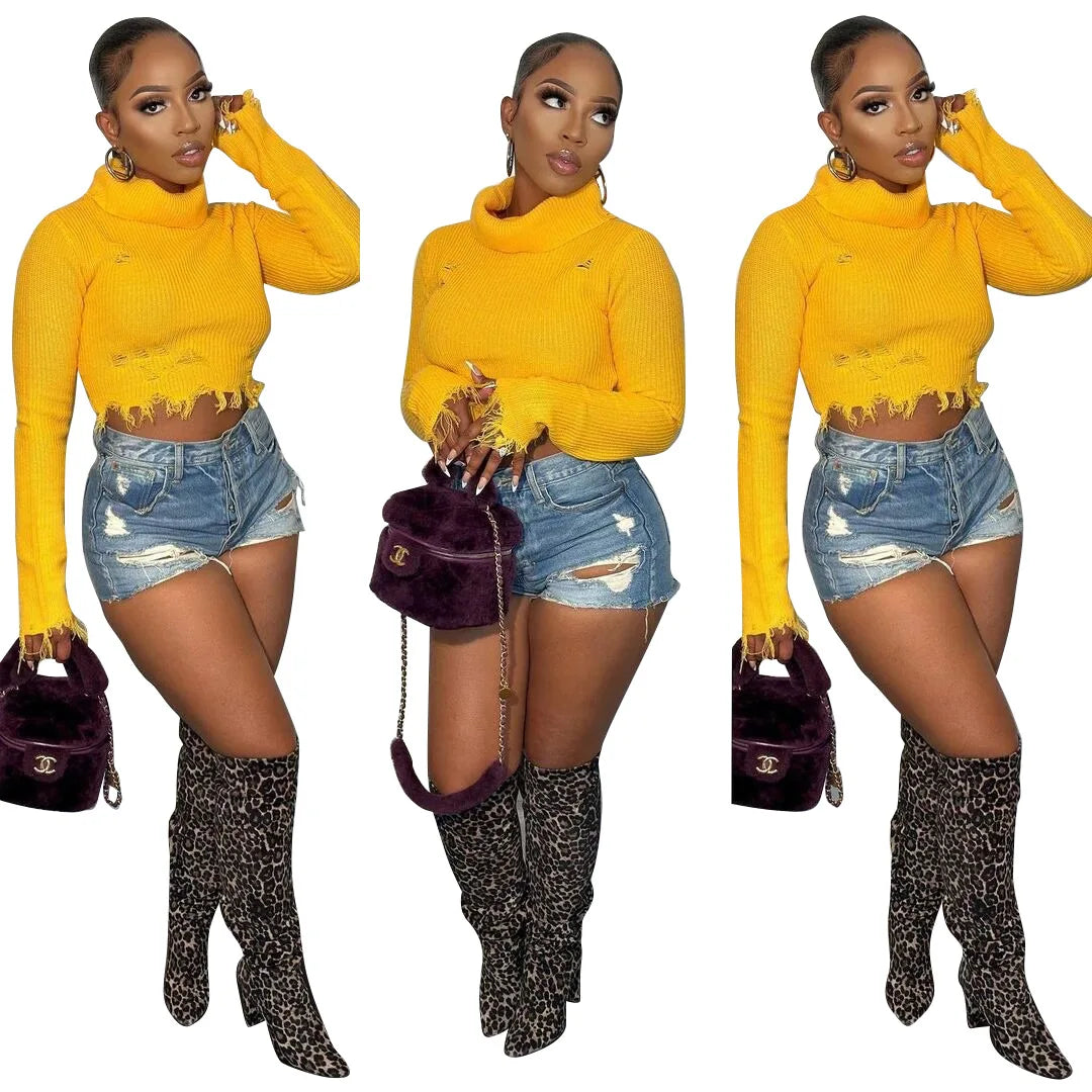 Women's Loose Fit Pullovers Sweater-Women Turtleneck Sweater Ladies Fashionable Sweater Tops with Solid Tassel Trendy Pullover Knitted Sweater for Women Women's Loose Fit Pullovers Sweater-Women Turtleneck Sweater Ladies Fashionable Sweater Tops with Solid Tassel Trendy Pullover Knitted Sweater for Women