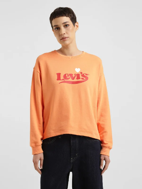 Women's Sweatshirts with Classy Design -Women's Brand Logo Crew Neck Sweatshirt