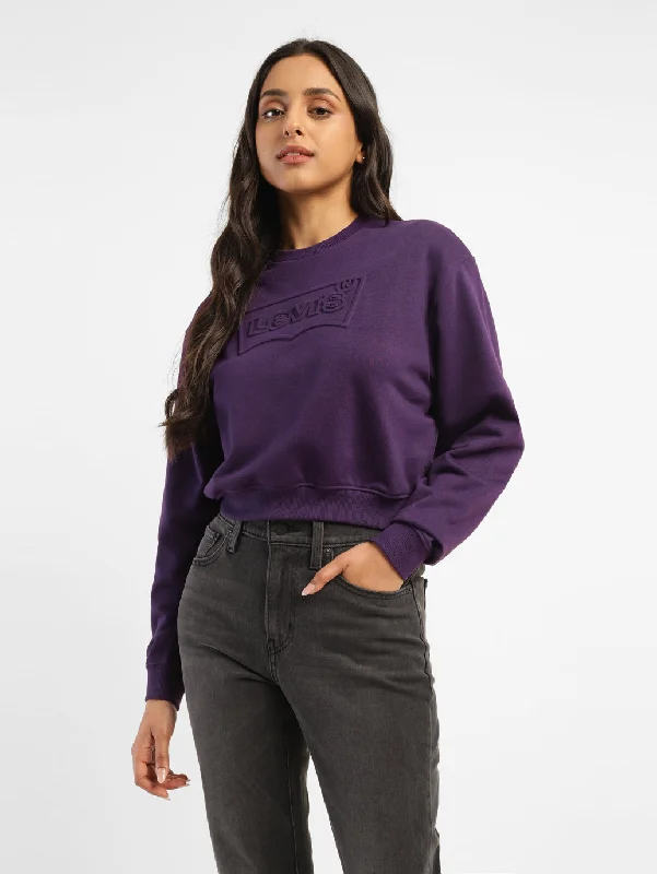 Women's Sweatshirts for Everyday Layers -Women's Brand logo Regular Fit Crew Neck Sweatshirt