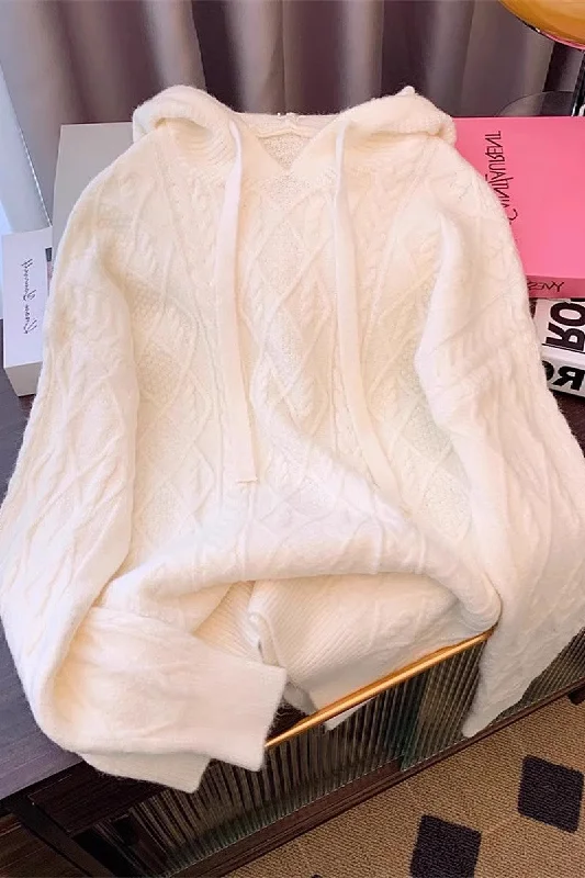 Women's Lightweight Pullovers Sweater for Travel-Women's hooded pullover soft knitted sweater S5049 Women's Lightweight Pullovers Sweater for Travel-Women's hooded pullover soft knitted sweater S5049