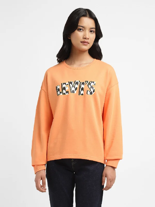 Women's Sweatshirts with Warm Inner Lining -Women's Printed Crew Neck Sweatshirts