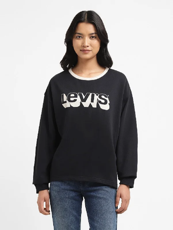 Women's Sweatshirts with Camo Print -Women's Printed Crew Neck Sweatshirt