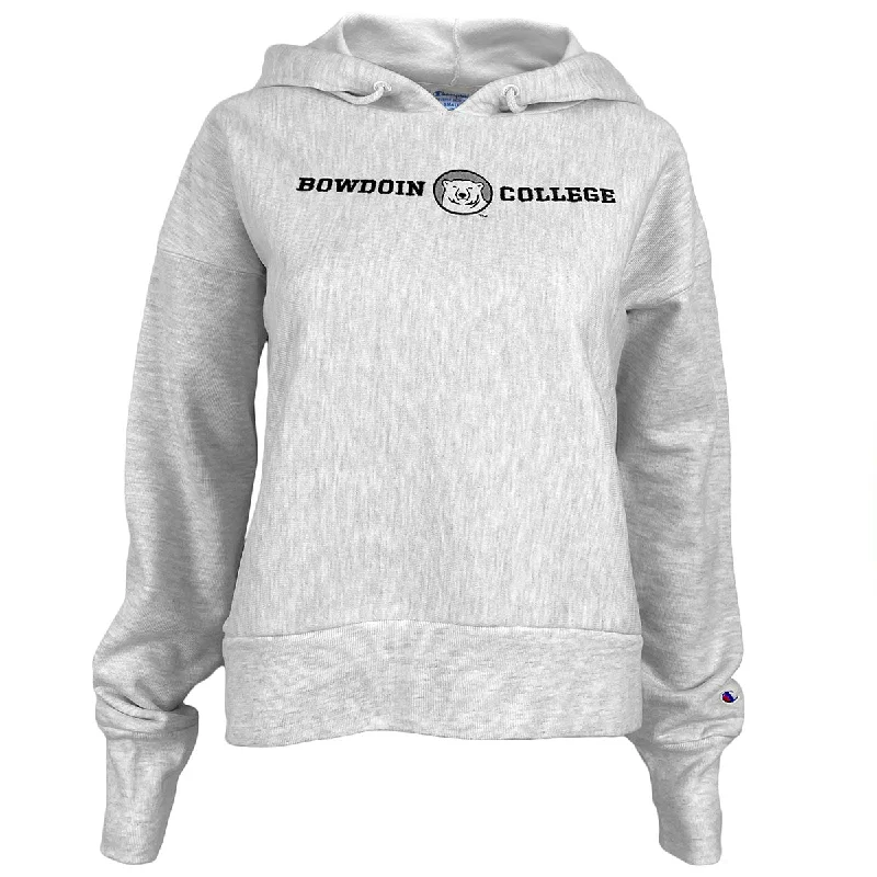 Women's Sweatshirts with Built-In Hood for Weather Protection -Women's Reverse Weave Crop Hood from Champion