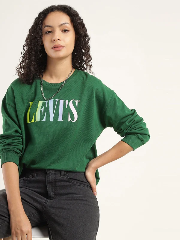 Women's Sweatshirts with Fitted Waist for Shape -Women's Solid Dark Green Crew Neck Sweatshirt Women's Sweatshirts with Fitted Waist for Shape -Women's Solid Dark Green Crew Neck Sweatshirt