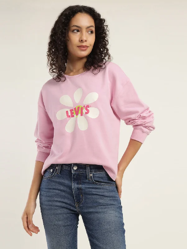 Women's Sweatshirts with Seamless Design -Women's Solid Lilac Crew Neck Sweatshirt