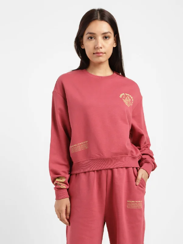 Women's Sweatshirts for Travel Comfort -Women's Graphic Print Round Neck Sweatshirt